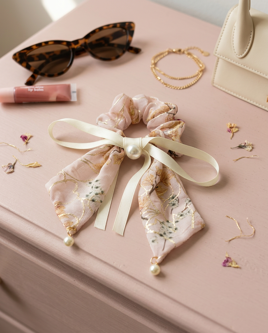 Patterned Bow- Scrunchie