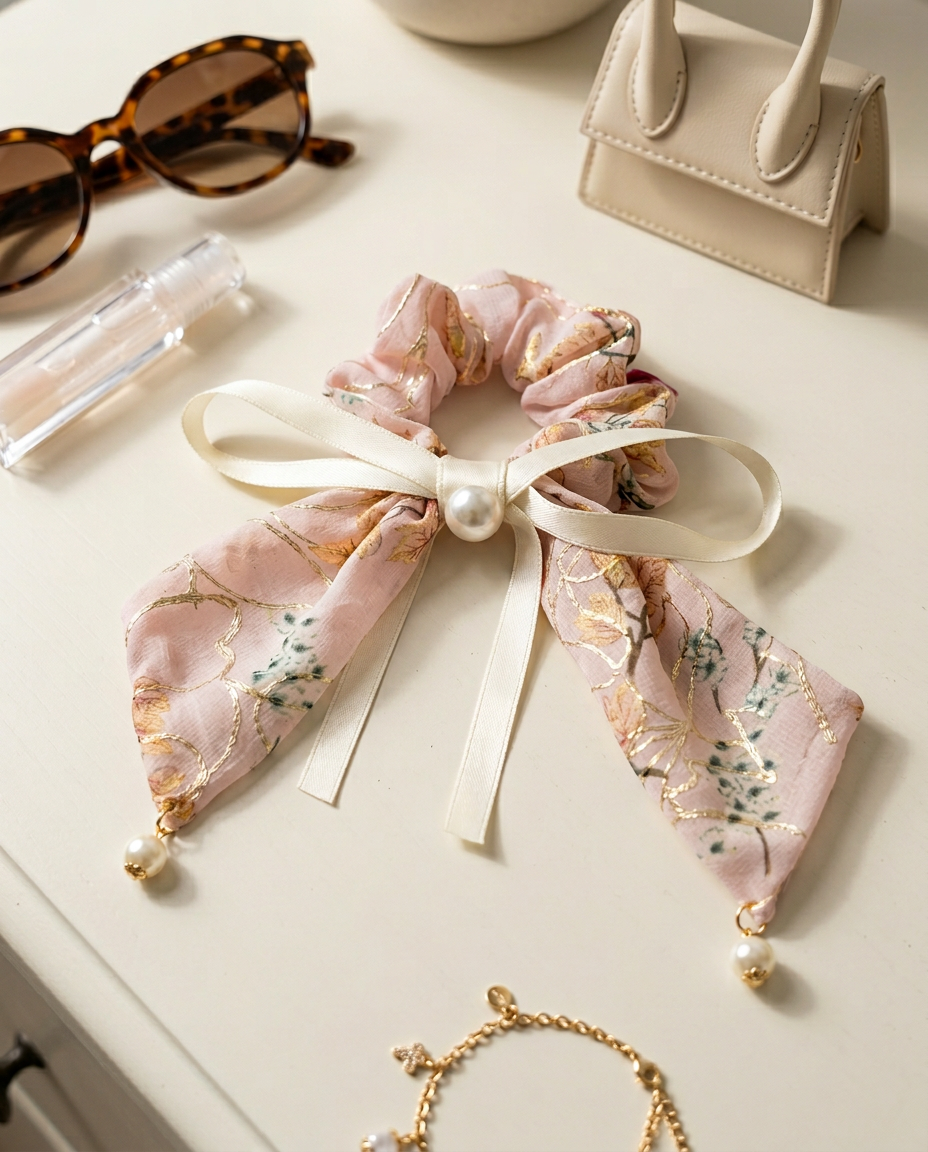 Patterned Bow- Scrunchie